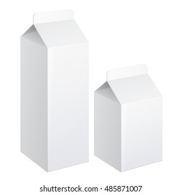 Realistic set carton of milk. carton package. vector illustration.