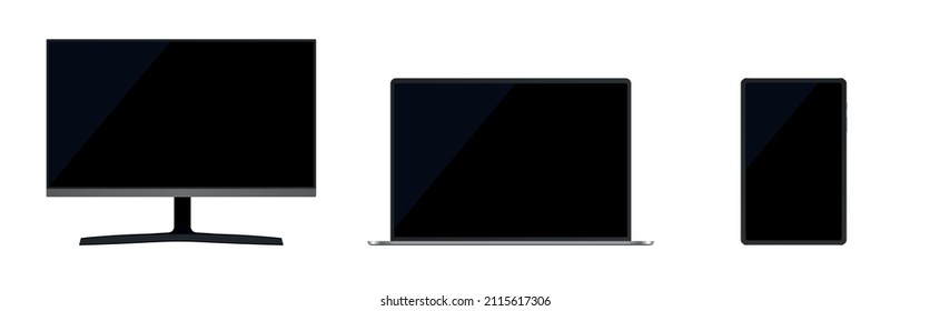 Computadora, laptop, tablet. Un simulacro realista de computadora, laptop, tablet.