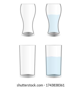 Conjunto realista de ilustración de diseño vectorial de cuatro cristales