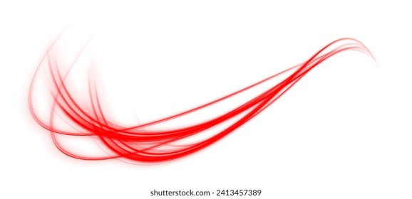 Realistic set of hot air vortex effects isolated on transparent background PNG. Neon color glowing lines background, high-speed light trails effect.	