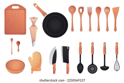 Realistic set of kitchen utensils