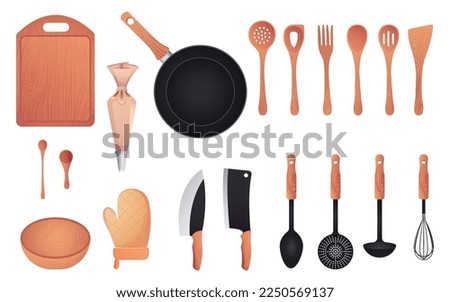 Realistic set of kitchen utensils