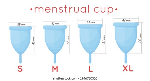 Realistic Set Menstrual Cups Different Sizes Stock Vector (Royalty Free ...