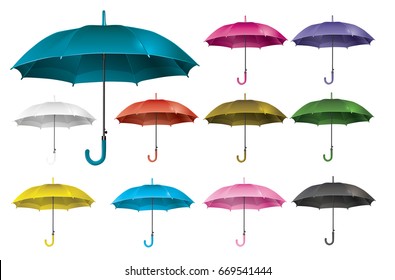 Realistic set open umbrella - vector 