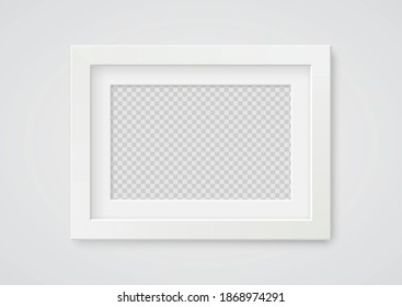 Realistic set picture frames black colors isolated on transparent background. Vector illustration.	
