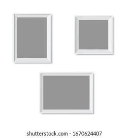 Realistic set of picture frames. Vector