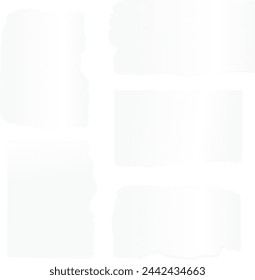 Realistic set of ripped white paper sheets