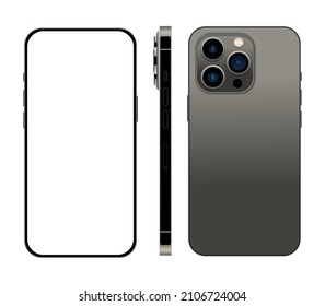 Conjunto realista de diseños de colores de grafito para smartphones aislados en un fondo blanco. Ilustración del vector