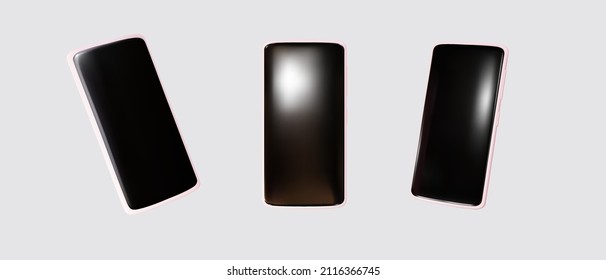 Realistic set smartphone mockup for presentation and advertising template. Vector illustration
