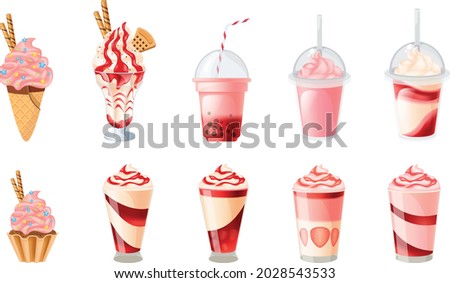 Similar – Image, Stock Photo Strawberry milkshake with whipped cream, minimalist on a green background