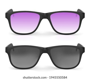 Conjunto realista de gafas de sol. Ilustración aislada del vector