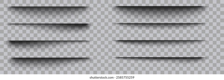 Realistic set of vector overlays and transparent shadows.Vector on transparent background.