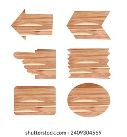 Realistic set of wall plaques and signboards isolated on transparent background.