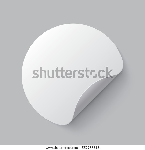 Download Realistic Set White Round Paper Adhesive Stock Vector Royalty Free 1557988313 PSD Mockup Templates