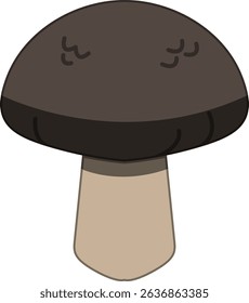 Realistic Shaded Vector of Shiitake mushroom