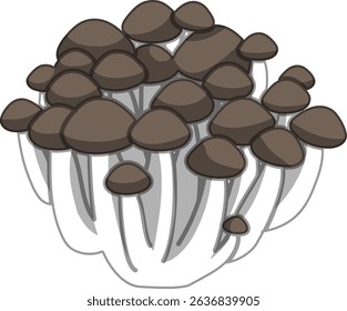 Realistic Shaded Vector of Shimeji Mushroom