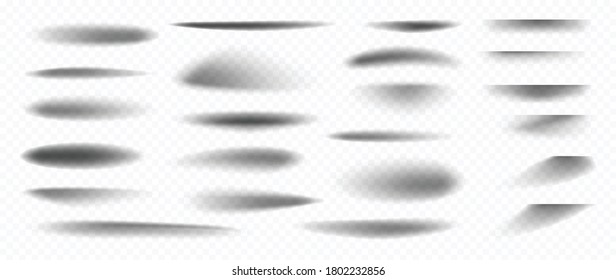 Realistic shadow effect isolated on transparent background Vector.  shadows dividing lines and corners, Separator line or shadow divider for web page and object.