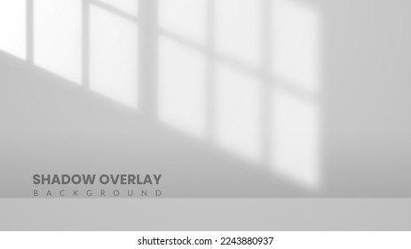 Realistic shadow overlay background. White room interior with sunlight coming through the window