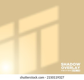 Realistic Shadow Overlay Effect Of Room Window Pane Premium Vector