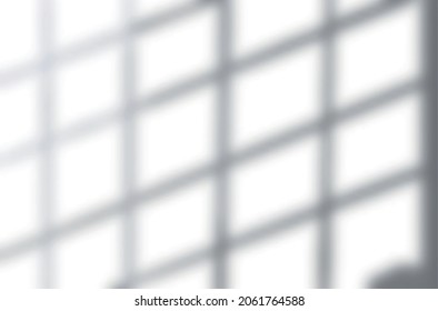 Realistic shadow overlay effects mockup top view composition with grid shaped shadow on wall vector illustration