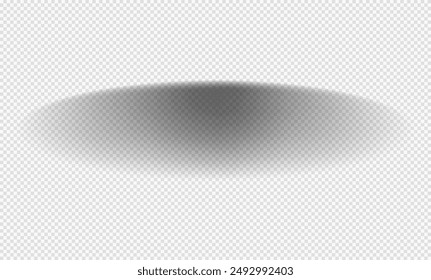 Realistic shadow with soft edges. Vector shadow effect. Transparent oval shadow. 