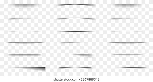 Realistic shadow template collection in a transparent background. Set of realistic round shadow and shadow effect. Realistic shadows for poster, business card, banner