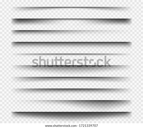 Realistic shadows. Square dividers transparent black\
soft shadows template overlay panels for web design projects vector\
set
