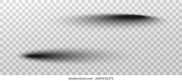 Realistic shadows, shadows from various objects on a transparent background, vector png. Collection of shadows for banners, design, posters. Shadow effects circle, square, line.