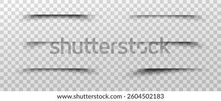 Realistic shadows, shadows from various objects on a transparent background, vector png. Collection of shadows for banners, design, posters. Shadow effects circle, square, line.