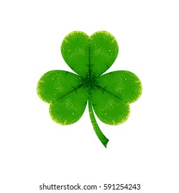Realistic shamrock clover isolated on white background.Vector illustration