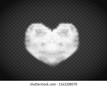 Realistic Shape of Hearth Cloud Vector Illustration on Transparent Background