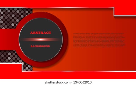 Realistic shapes 3D red background with circle and glitter combination