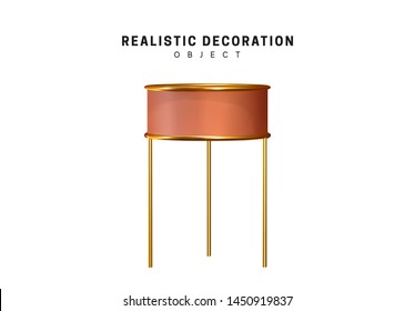 Realistic shapes. 3d rendering isolated object. Design Elements Gold and beige color. vector illustration