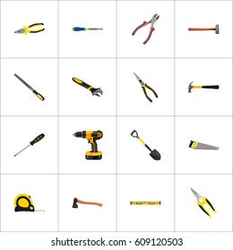 Realistic Sharpener, Claw, Forceps And Other Vector Elements. Set Of Kit Realistic Symbols Also Includes Clippers, Claw, Tool Objects.