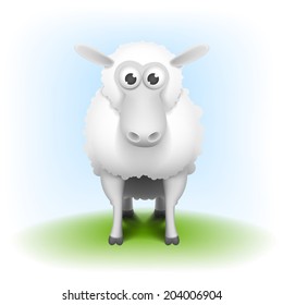 Realistic sheep on a white background vector illustration