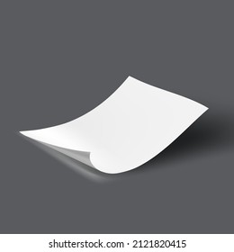 Realistic Sheet Of Paper A4 Size Isolated On Gray. EPS10 Vector