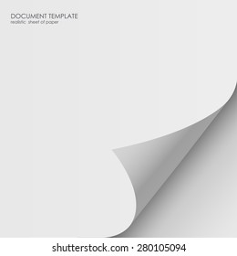 Realistic Sheet Of Paper. Document Template, Layout Sticker