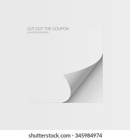 Realistic sheet of paper. Document template, layout sticker. tear-off coupon