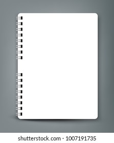 Realistic sheets of paper with spiral and brochure mockup cover template.