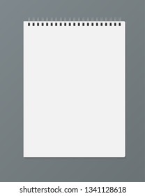 Realistic sheets of paper with a spiral cover template and brochure layout.