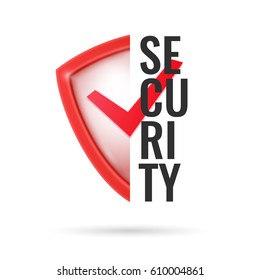 Realistic shield, a symbol of protection and reliability. Vector illustration.