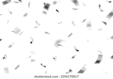 Realistic shiny decorative falling confetti isolated on white background