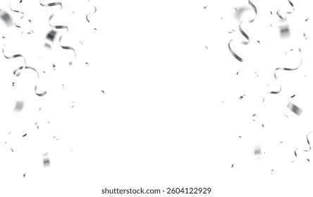 Realistic shiny decorative falling confetti isolated on white background