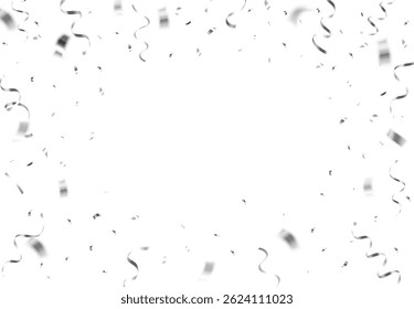 Realistic shiny decorative falling confetti isolated on white background