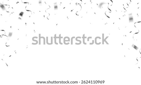 Realistic shiny decorative falling confetti isolated on white background