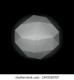 Realistic shiny geometric crystal. Vector  3D illustration.