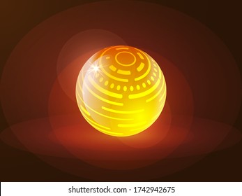 Esfera mágica de vidrio brillante realista, globo de cristal vacío, burbuja brillante, perla con reflecciones. Vector 3d, orb de círculo abstracto para decoración y diseño