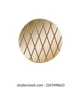 Realistic shiny golden nail head top view vector illustration