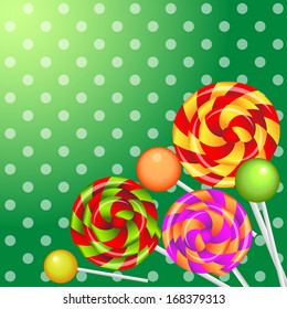 realistic shiny lollipops  background