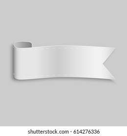 Realistic shiny ribbon isolated on white background. With space for text.